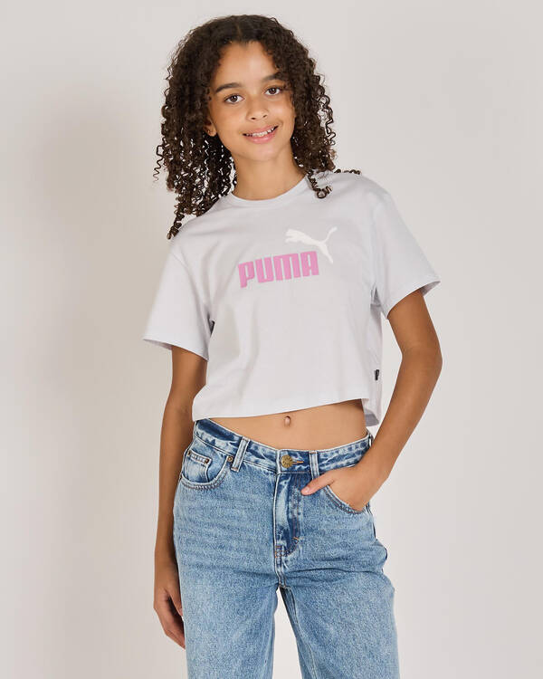 Puma Girls' Logo Cropped T-Shirt for Womens