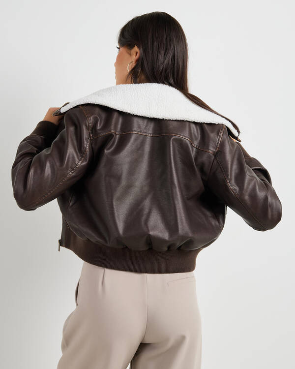 Ava And Ever Hunter Faux Leather Jacket for Womens