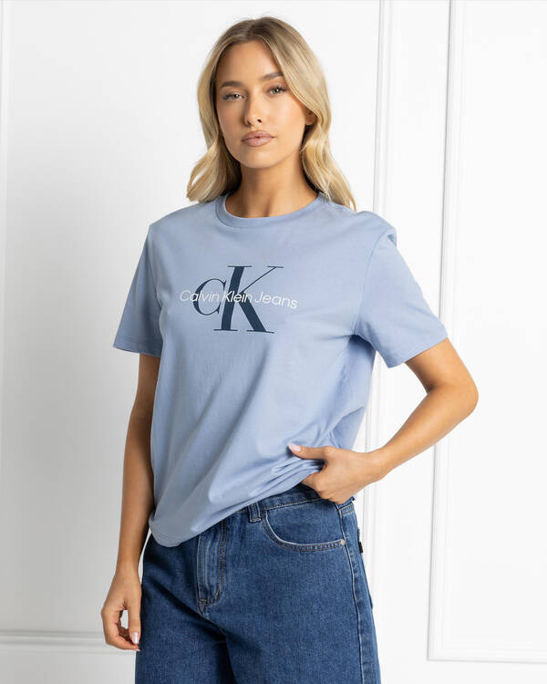 Calvin Klein Monologo Crew Neck T-Shirt for Womens