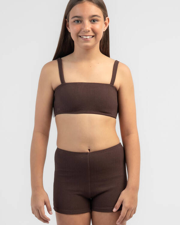 Topanga Girls' Elora Scrunch Bandeau Bikini Set for Womens