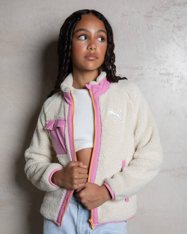 Puma Girls' Hybrid Sherpa Jacket for Womens