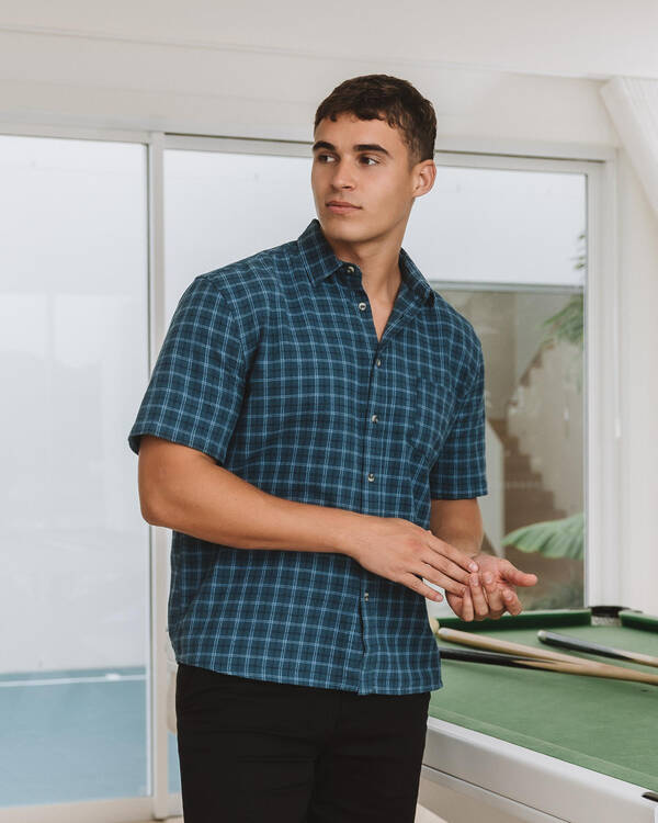 Lucid Gridline Short Sleeve Shirt for Mens