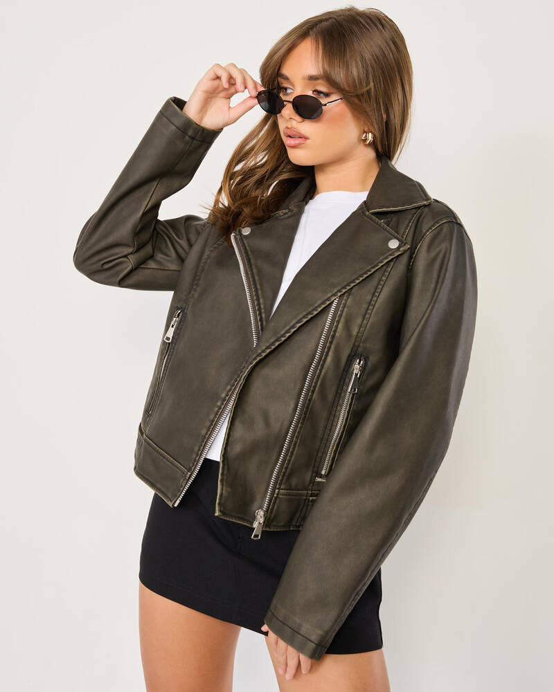 Ava And Ever Rebel Faux Leather Jacket for Womens
