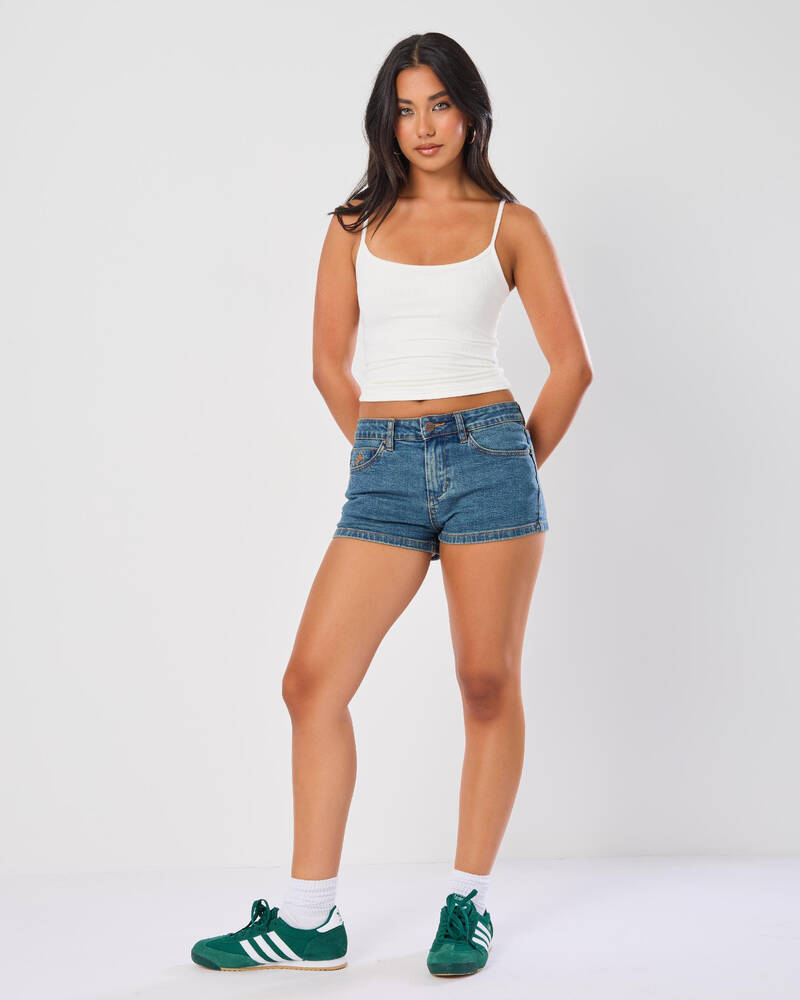 Worship Supplies Y2K Crush Micro Denim Shorts for Womens