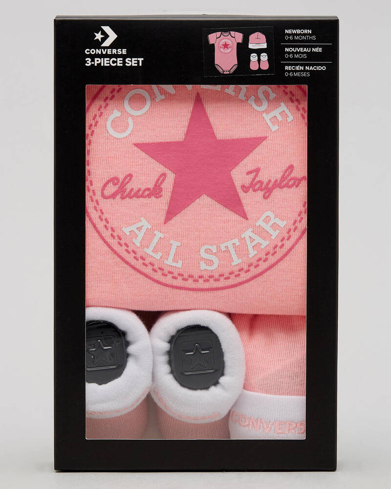 Converse Classic 3-Piece Infant Hat, Bodysuit & Bootie Set - Babies for Unisex