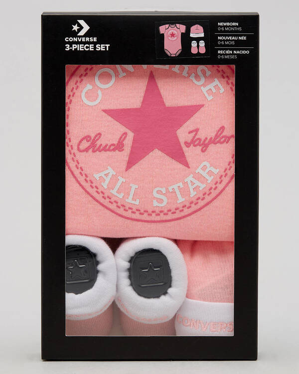 Converse Classic 3-Piece Infant Hat, Bodysuit & Bootie Set - Babies for Unisex