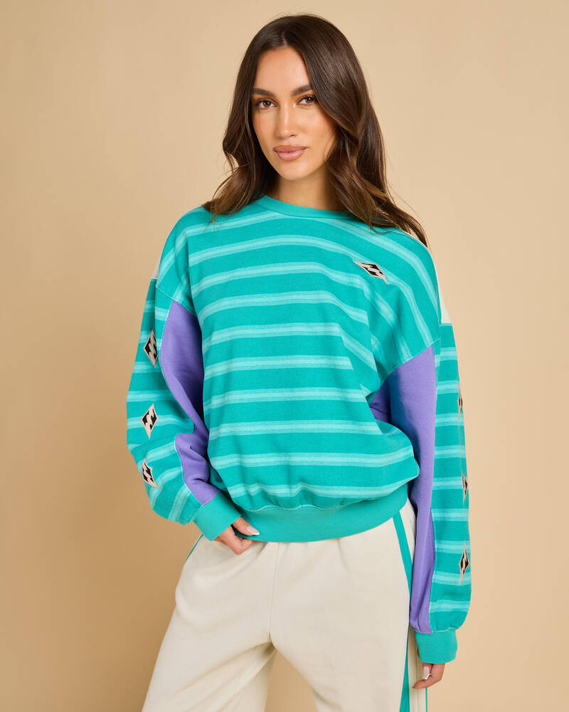 Billabong Party Block Kendall Crew Neck Sweatshirt for Womens