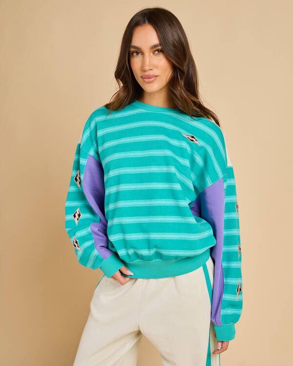 Billabong Party Block Kendall Crew Neck Sweatshirt for Womens