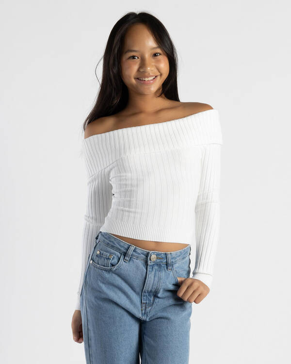 Ava And Ever Girls' Ari Off Shoulder Knit Top for Womens