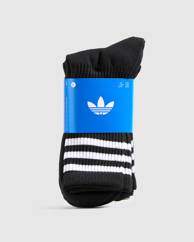adidas 3 Stripe Crew Socks 3 Pack for Mens