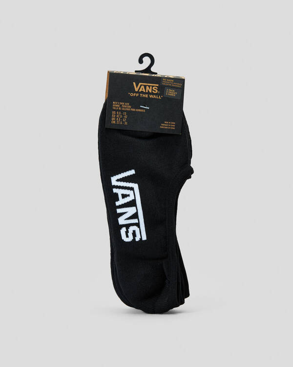 Vans Classic No Show Socks 3 Pack for Mens