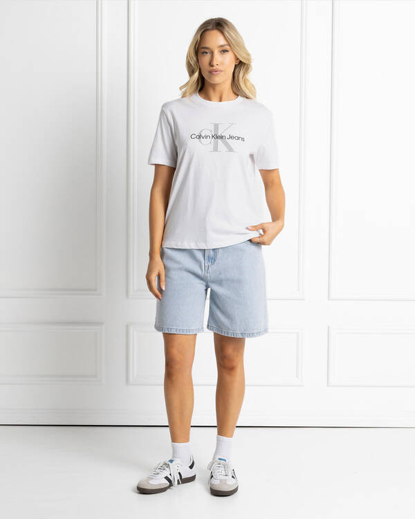 Calvin Klein Monologo Crew Neck T-Shirt for Womens