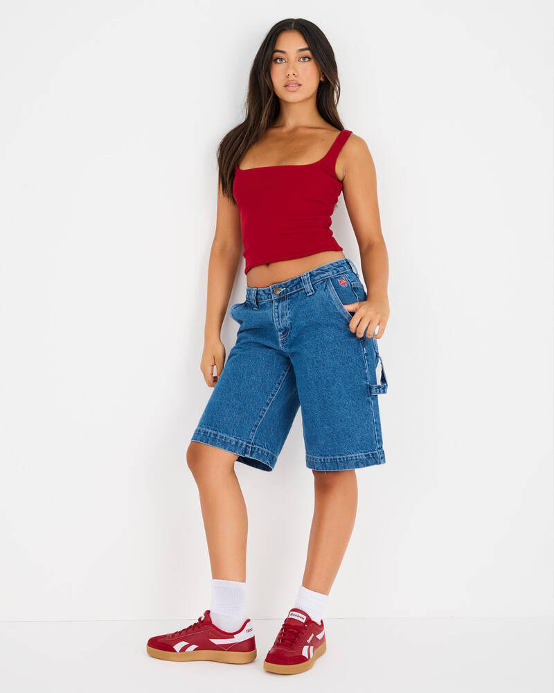 Rusty Billie Low Rise Carpenter Shorts for Womens