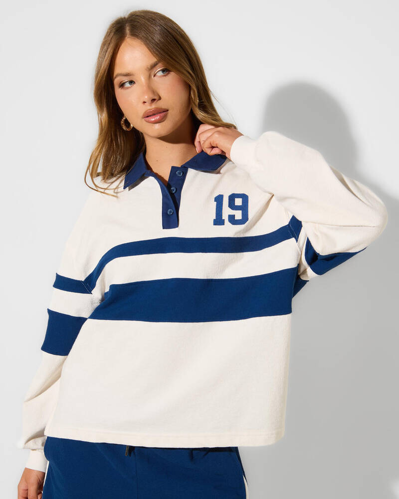Champion Rugby Long Sleeve Polo T-Shirt for Womens
