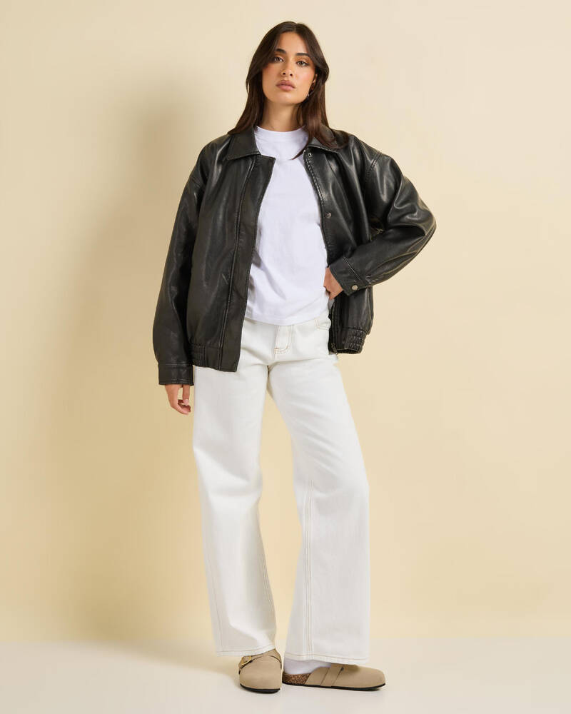 Ava And Ever Maverick Faux Leather Bomber Jacket for Womens