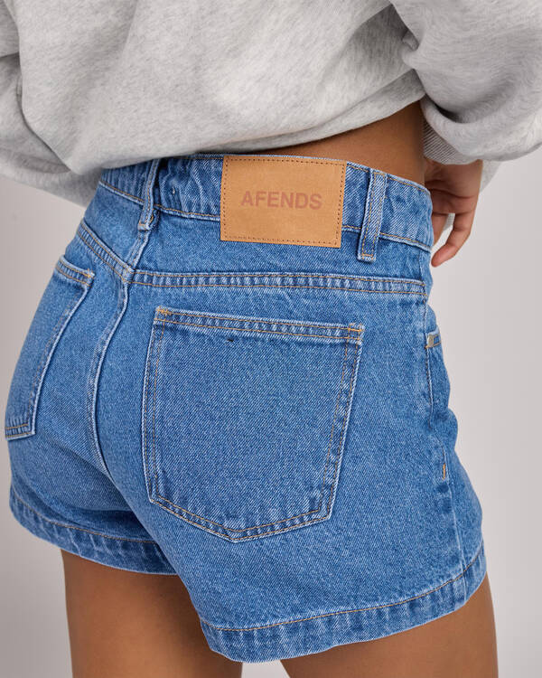 Afends Studio High Waist Denim Shorts for Womens