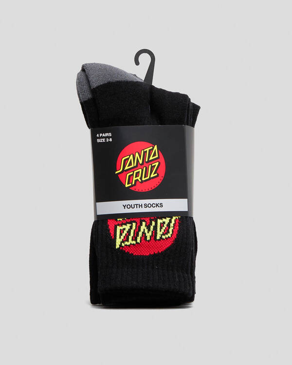 Santa Cruz Boys' Classic Dot Crew Socks 4 Pack for Mens
