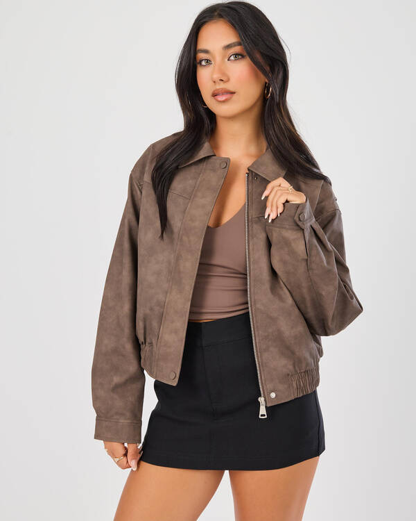 Ava And Ever Brando Faux Leather Jacket for Womens