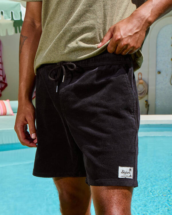 Skylark Cord Elastic Waist Shorts for Mens