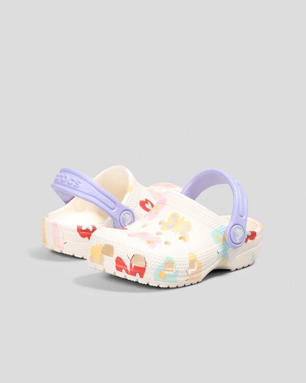 Crocs Toddlers' Classic Butterfly Graphic Clogs for Unisex