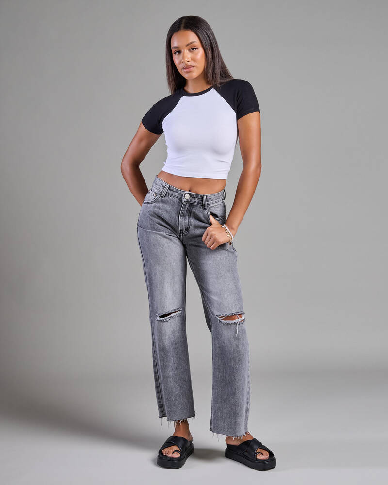 Ava And Ever Sandy Raglan Baby Tee for Womens