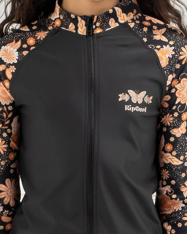Rip Curl Girls' Sun Catcher Long Sleeve Zip Rash Vest for Womens