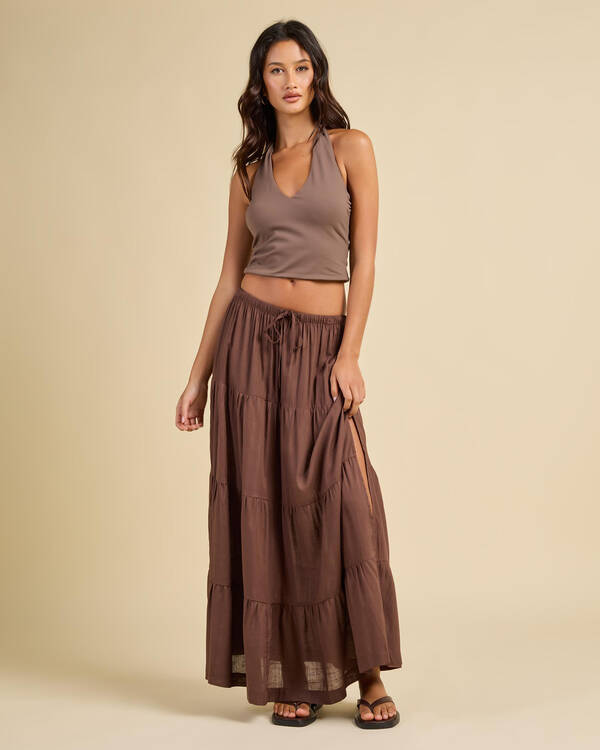Rhythm Classic Tiered Maxi Skirt for Womens