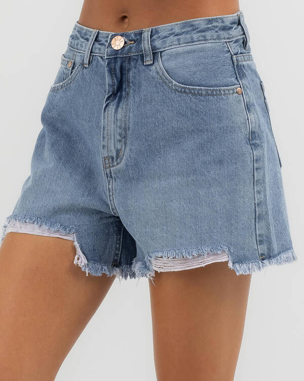 DESU Reign Mid Denim Shorts for Womens