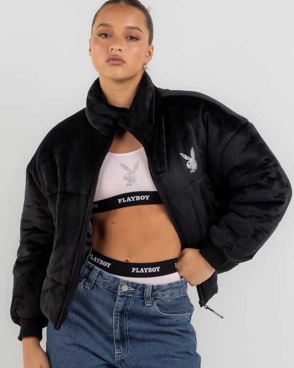 Playboy Bunny O Diamante Puffer Jacket for Womens