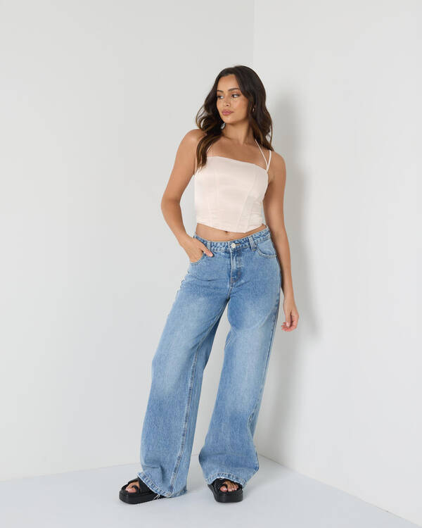 Ava And Ever Jess Satin Corset Top for Womens