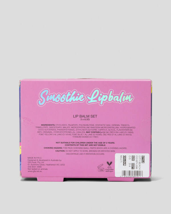 Mooloola Juicy Lips Smoothie Lip Balm Pack for Unisex