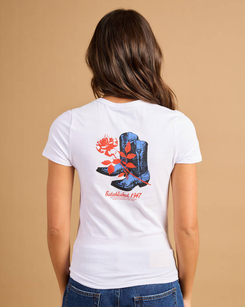Wrangler Boots N Roses Staple Baby Tee for Womens