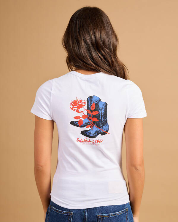 Wrangler Boots N Roses Staple Baby Tee for Womens