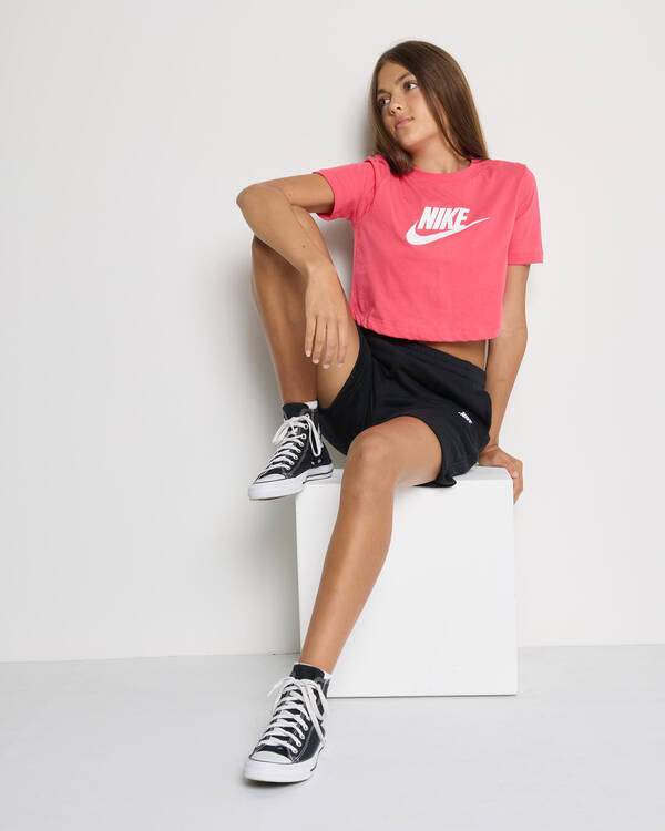 Nike Girls' Sportswear Crop Futura T-Shirt for Womens