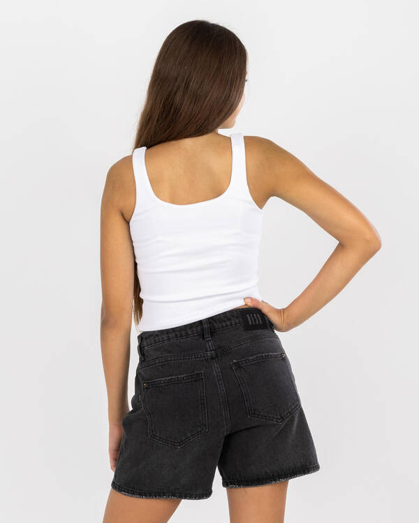 Mooloola Girls' Basic Square Neck Rib Tank Top for Womens