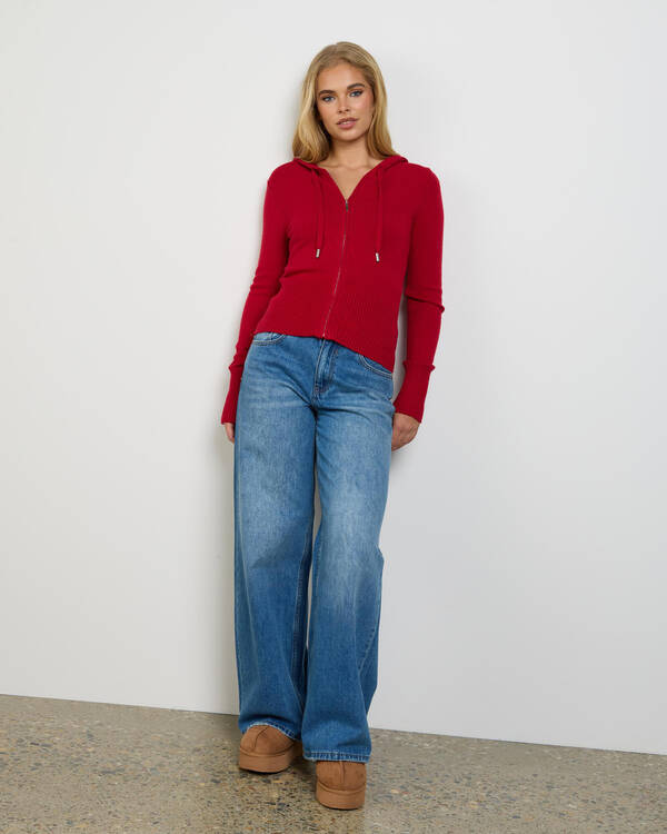 Ava And Ever Cora Hooded Zip Knit Jumper for Womens