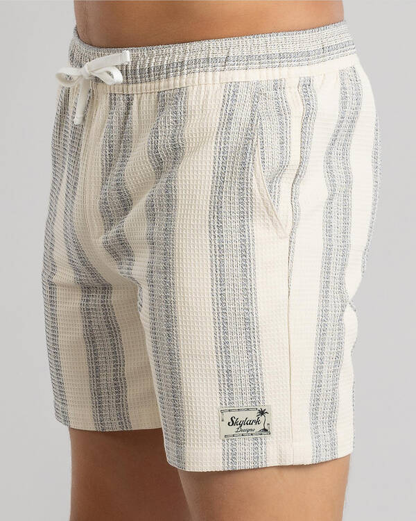 Skylark Waffle Elastic Waist Shorts for Mens