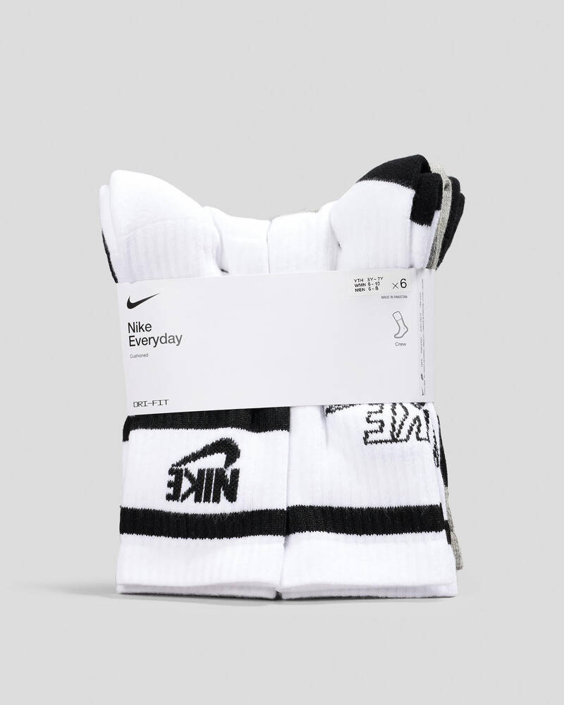 Nike Boys' Everyday Crew Socks 6 Pack for Mens