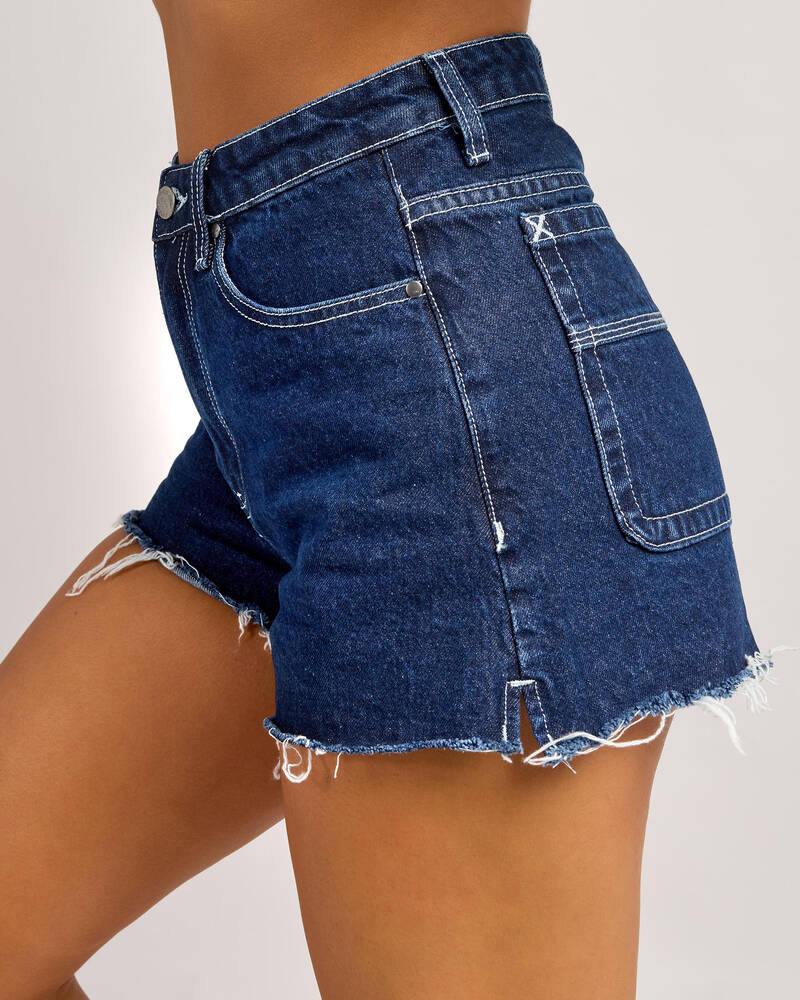 Rusty Penny Kick Flare Denim Shorts for Womens