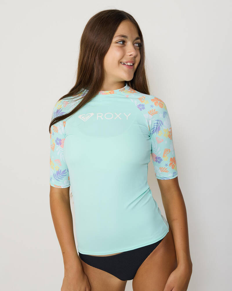 Roxy Girls' Beach Bay Short Sleeve Rash Vest for Womens