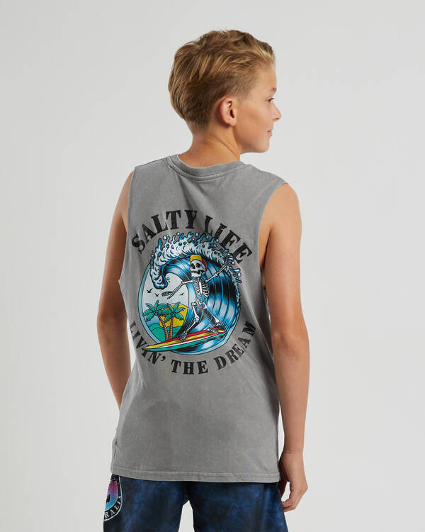 Salty Life Boys' Barrelled Muscle Tank for Mens