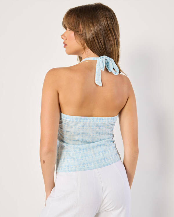 Mint Vanilla Zelly Halter Top for Womens