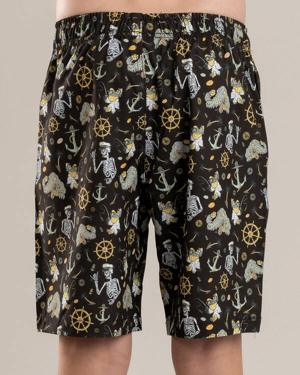 The Mad Hueys Boys' Croc Captain Volley Board Shorts for Mens