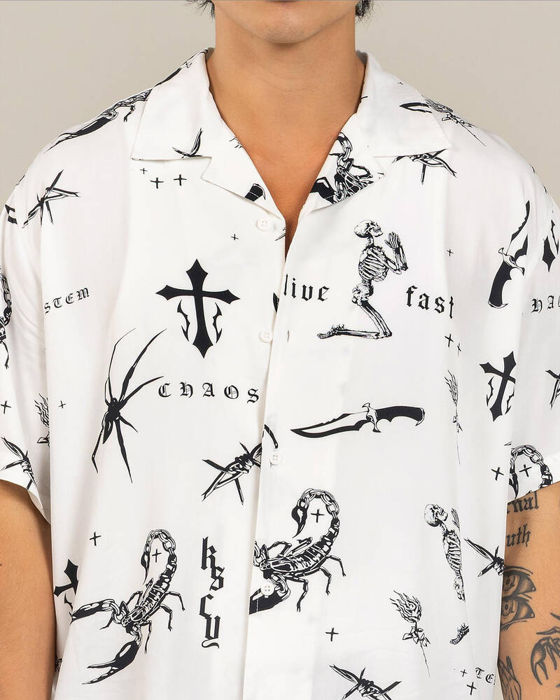 Kiss Chacey Scatter Resort Short Sleeve Shirt for Mens