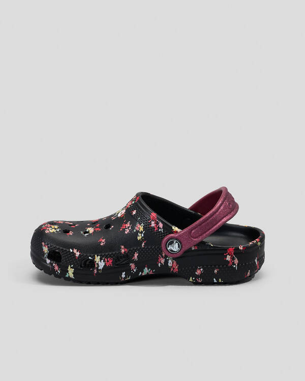 Crocs Kids' Classic Floral Print Clogs for Unisex