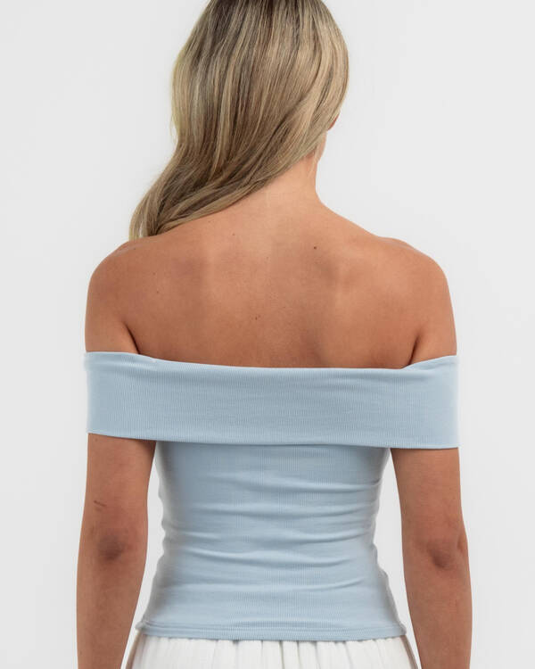 Mooloola Basic Fine Rib Off Shoulder Top for Womens
