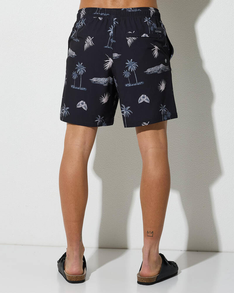 Lucid Nightfall Elastic Waist Board Shorts for Mens
