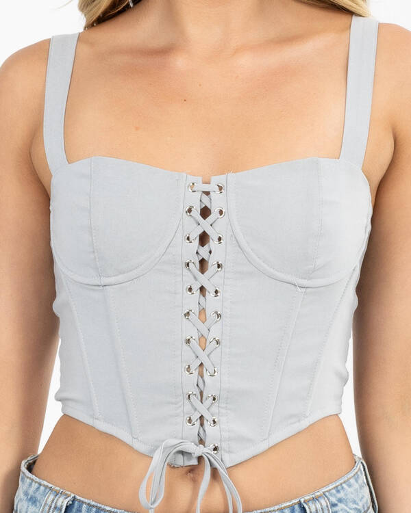 Ava And Ever Dolly Lace Up Top for Womens