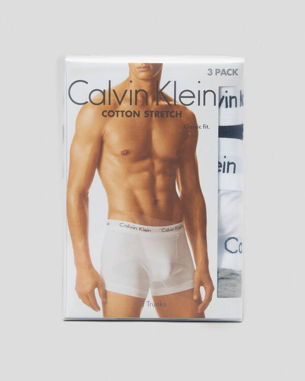 Calvin Klein Cotton Stretch Trunks 3 Pack for Mens