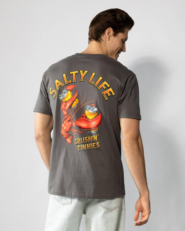 Salty Life Crushing Tinnies T-Shirt for Mens